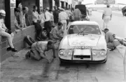 Rauno Aaltonoen Clive Baker Austin Healey Sprite BMC in the pit lane Old Photo 1