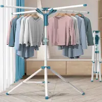 在飛比找momo購物網優惠-【AOTTO】曬衣神器不鏽鋼多功能四桿曬衣架(可曬棉被 可折