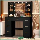 NEW Vanity Makeup Table Dressing Desk With Large 10 LED Mirror And 7 Drawers