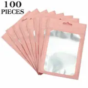 100pcs Mylar Pouch Zip Lock Seal Food Storage Foil Bags Reusable Smell Proof