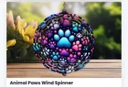 Paw print wind spinner.