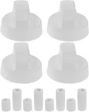 Cabilock 4 Pack Universal Knob Oven Adapter Heater Gas Burner Knobs Gas Grill Control Knobs Universal Replacement Stove Knobs Range Control Knobs Replacement Cooktop Knobs White