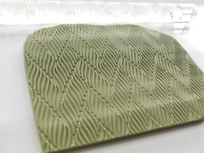 Wavy Fin Pattern Clay Texture Roller | Textured Acrylic Embossing Rolling pin
