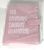 100 Envelope Challenge Binder 100 Day Challenge Savings Notebook Pink NEW
