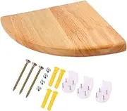 ULDIGI Wall Mounted Floating Corner Shelf Fan Shaped Solid Wood Storage for Living Bedroom Bathroom Decorative Corner Shelf with Easy Installation Unique Aesthetic Design