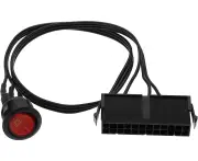 VGOL 20/24-Pin ATX/EPS Power Switch Cable 24 Pin ATX Red LED Power On/Off Switch Jumper Bridge Cable Accessories for Testing PC Power Supply Water Cooler