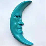 Weatherproof Ornamental Blue Moon Wall Sculpture Unique Handmade Garden Yard Art