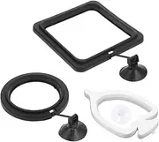 Angoily 3 in 1 Fish Feeder Ring Set Aquarium Feeder Ring Suction Cup Floating Fish Feeder for Fish Tanks Easy to Install Clean