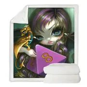 Chasing Dragons 8 Sided Dice Fairy Throw Blanket