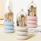 With Lid Makeup Brush Storage Holder 360 Rotating Cosmetic Container