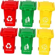 Vaguelly 6Pcs Educational Trash Sorter Fun Garbage Can for Early Learning Environmental Awareness Design with Color Options