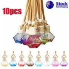 10X Car Air Freshener Diffuser Empty Glass Bottle Hanging Perfume Ornament NEW