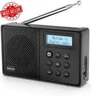 DAB Radio Portable, DAB+ Digital Radio Rechargeable FM Radio, Small Radio with