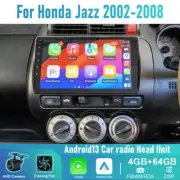 9" Wireless CarPlay Android Auto Sat Nav Head Unit For Honda Jazz 2002-08 Radio (for: Honda)