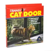 Transcat Clear Cat Door – 4-Way Lock, Glass Installation, for Cats & Small Dogs