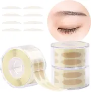 Lorvain 1800 Pieces Breathable Eyelid Tape, 3 Rolls Invisible Eye Stickers Sticky Natural Single-sided Double Eyelid Sticker with Y Ford and Tweezers (Semicircle)