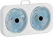 Table Fan | Double-Headed Air Cooler | Hangable Fan Quiet USB Rechargeable for Bedroom Camping Beach Tent Dorm Gym Nursery