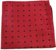 [Zasel] Men's Dark Red & Navy Small Polka Dot Silk Pocket Square