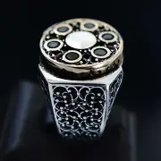 925 Sterling Silver Men's Ring Spinning Black Diamond Bullets Unique Jewelry