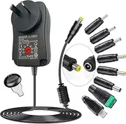 Universal Adapter Power Supply 30W AU 2.1A,3V,5V,6V,9V,12V,Adjustable DC Charger Adapter for CCTV Camera DVR NVR, Router, Network Switch,Routers,LED Strip,Cameras,Surveillance Equipment-2m