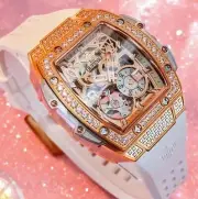 Skeleton Watch for Women Automatic Mechanical Luxury Waterproof 5 Bar