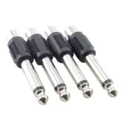 4pcs Set 6.5mm 1/4 inch Stereo Male Plug to RCA Female Jack Adapters
