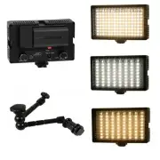 LED144AS Bi-color Light dimmable on Camera Camcorder + 7'' Magic Arm