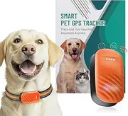 Remac Ahome GPS Tracker for Dogs - Pet Tracker with Real-Time GPS+BDS+AGPS+WiFi+LBS Tracking, Smart Monitoring Dog Collar with Power-Saving Mode and Safe Zone Alerts, Orange