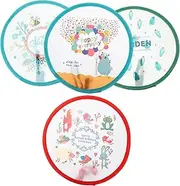 FUNOMOCYA 4pcs Cartoon Round Folding Fan Portable Handheld Fans for Summer Cute Animal Balloon Designs Lightweight Foldable for Dance Photography Props Home Office Decor