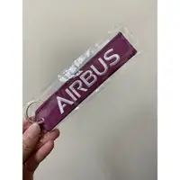 在飛比找蝦皮購物優惠-全新紫色AIRBUS 空中巴士原廠飄帶鑰匙圈包包掛飾 航空迷