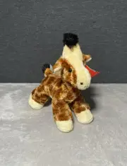 Aurora Giraffe Plush Gigi Tan Brown Spots Stuffed Soft Bean Bag Toy Pet Lovey 8"