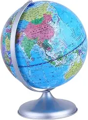 Rotating Desktop Globe Educational Plastic Terrestrial Globe for Home School Tabletop Decor with Detachable Base Teaching Aid and Decorative Accent