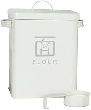 OKUMEYR Box Household Rice Container Bucket Multi Flour Jar Stackable Insulated Canisters Flour Container Bulk Flour Storage Container Dry Large Flour Storage Container Bin White Iron