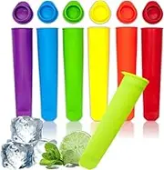 Silicone Popsicle Molds, 6PCS Reusable Ice Pop Molds for Kids DIY Frozen Popsicle Maker BPA Free Popsicle Tubes with Lid Popsicles/Yogurt Sticks/Jelly/Chocolates