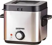 Geepas Deep Fat Fryer, 900W | 1.5L Stainless Steel Fryer with Viewing Window | Easy Clean, Non-Stick Oil Tank | Adjustable Temperature Control with Overheating Protection , Silver