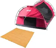 [Adventure Kings] Pink Double Camping Swag Dome Tent + 3mx3m Mesh Floor Picnic Mat