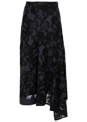 Erdem Lace-panelled Midi Skirt - Navy - 12 12