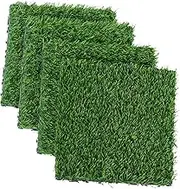 OSALADI DIY Turf Carpet Artificial Grass Rug 4pcs Fake Grass Rug for Indoor Outdoor Easy Clean