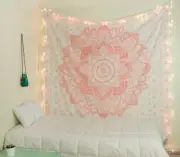 Glittering Rose Gold Pink Tapestry Wall Hanging Mandala-Bohemian Room Decor-I...