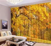 Autumn Maple Leaf Tree 3D Curtain Blockout Photo Printing Curtains Drape Fabric