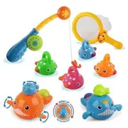 Bath Toys Fishing Games Swimming Whales Bath Time Bathtub Toy for Toddlers