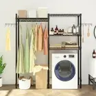 The Washer and Dryer Storage Shelf,Wire Garment Rack Heavy Duty Clothes Rack,Lau