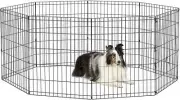 Pen Para Ejercicio Y Juegos Para Perros, 24" W X 30" H, Sin Puerta, Negro.