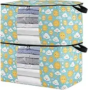 sanluoli 90L 2 Pack Under Bed Shoe Storage with Reinforced Handles, clear window Closet Containers For Organizing