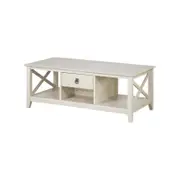 Lorrel Modern Minimalist Rectangular Wooden Coffee Table - Antique white