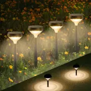 Linkind Solar Pathway Lights 4 Pack, Solar Lights Outdoor Warm White, Outdoor Wa