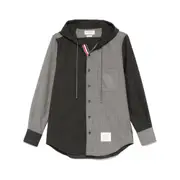 [Thom Browne] Thom Browne RWB-stripe Hooded Shirt III NUMERIC GREY