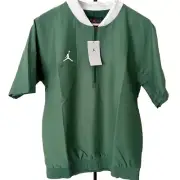 Jordan Team Lightweight Nylon Coaches Jacket Mens S Green 1/2 Zip CV5858-341