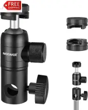 NEEWER 2 Pack Light Stand Mount Adapter with Cold Shoe, 1/4" Screw Mini Ball Hea
