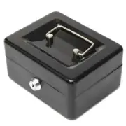 Lockable Cash Box Deposit Slot cash Money Box Safe with 2 keys Size Small Black